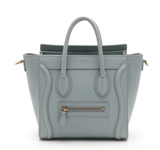 セリーヌ  CELINE ハンドバッグ ショルダーバッグ ラゲージ ナノショッパー 水色 レザー 2WAY レディース 18924