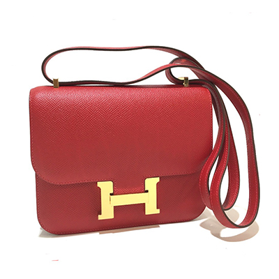 HERMES エルメス H金具 コンスタンス ミニ 3 ショルダーバッグ エプソン ルージュカザック ゴールド金具 レディース he-ba-4787