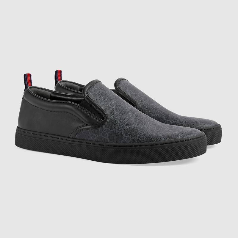 グッチ GUCCI GGスプリームキャンバス*ウェブタブブラックスニーカー 407362 KWZK0 1082
