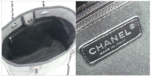 シャネル CHANEL バッグ チェーン トートバッグ A67001 Y07492ショルダーバッグ CHANEL  ドーヴィル コットンキャンバス ココマーク グレー/ブラック