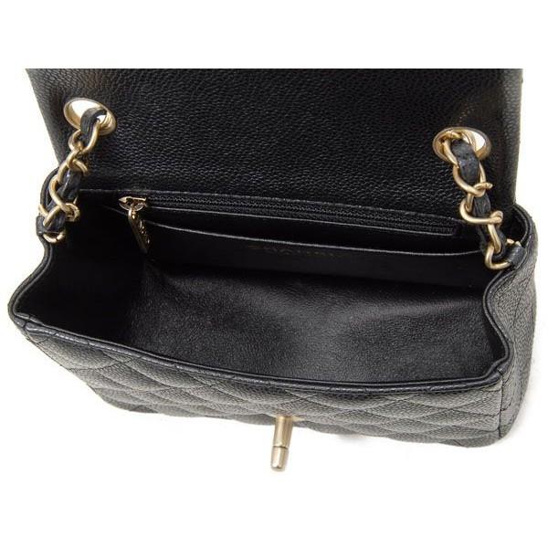 CHANEL シャネル ミニマトラッセ チェーンショルダーバッグ キャビアスキン ブラック ゴールド金具 A35200