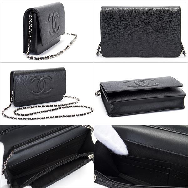 シャネル CHANELバッグ レディース チェーンウォレット 財布 ショルダーバッグ チェーンバッグ ブラック A48654 BLACK