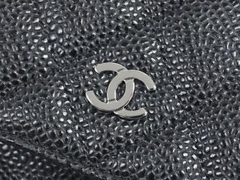 シャネル　チェーンウォレット　ストラップ付き長財布　CC　ココ　マトラッセ　キャビアスキン　ブラックｘボルドー　シルバー金具　A33814 Y01588 C3906