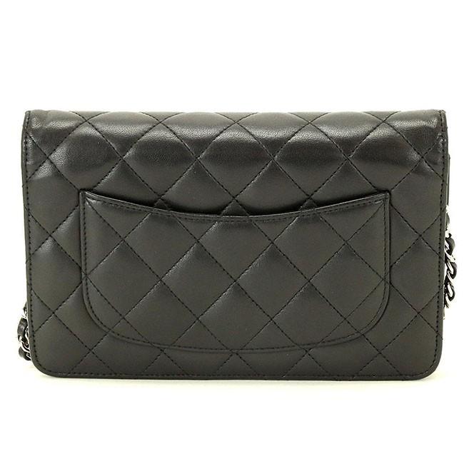 シャネル CHANEL タイムレスクラシック チェーン ウォレット 長財布 ブラック レザー A33814