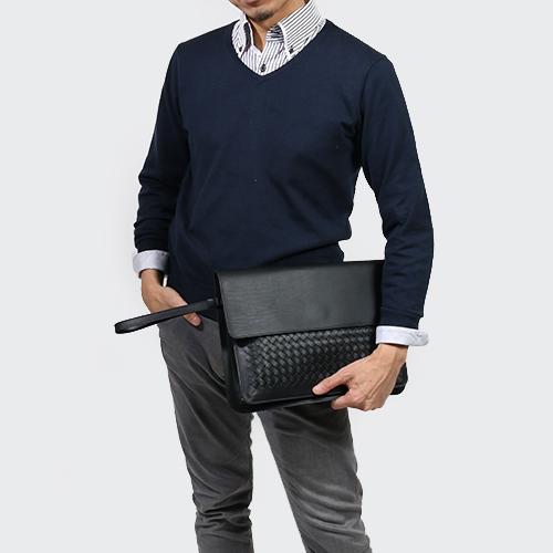 ボッテガヴェネタ BOTTEGA VENETA ドキュメントケースセカンドバッグ イントレチャート 【INTRECCIATO】 ブラック 327229 VAHG2 1000 メンズ