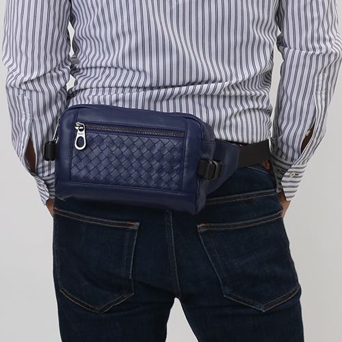 ボッテガヴェネタ BOTTEGA VENETA ウエストバッグ イントレチャート 【INTRECCIATO】 アトランティックブルー 368899 VQ121 4169 メンズ