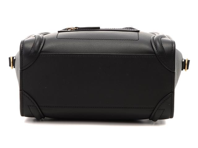 CELINE  2wayショルダーバッグ ラゲージ ナノショッパー ブラック ゴールド金具 カーフ 18924