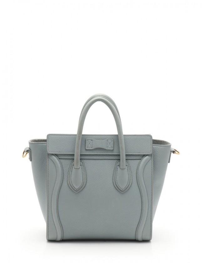 セリーヌ  CELINE ハンドバッグ ショルダーバッグ ラゲージ ナノショッパー 水色 レザー 2WAY レディース 18924