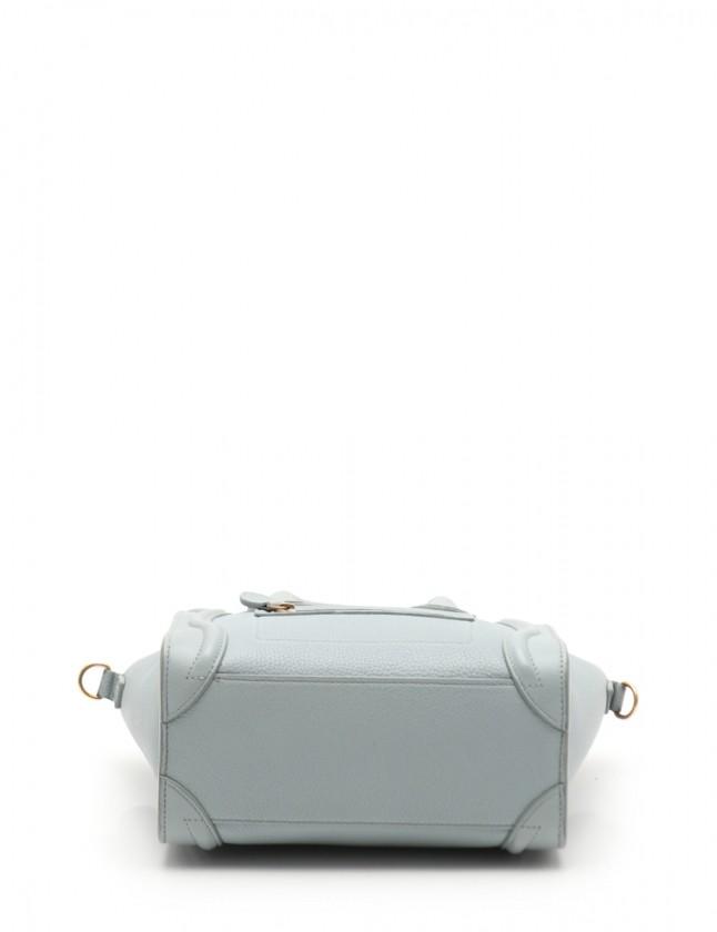 セリーヌ  CELINE ハンドバッグ ショルダーバッグ ラゲージ ナノショッパー 水色 レザー 2WAY レディース 18924