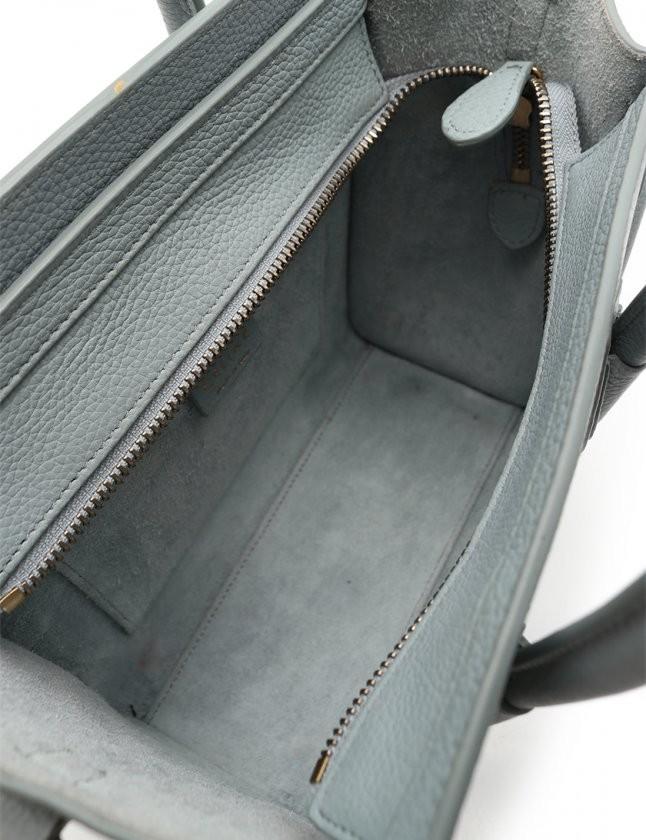 セリーヌ  CELINE ハンドバッグ ショルダーバッグ ラゲージ ナノショッパー 水色 レザー 2WAY レディース 18924