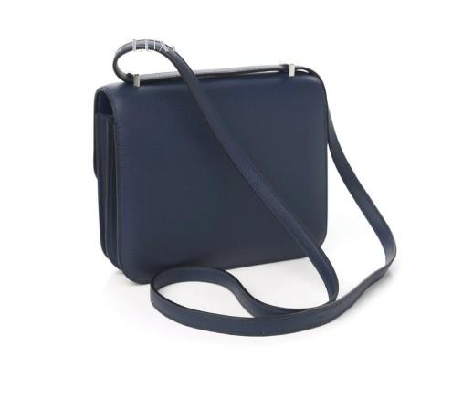 エルメス ミニコンスタンス 18 ブルードマルタ ブルードマルト エバーカラー シルバー金具 ショルダーバッグ he-ba-4792