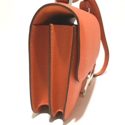 HERMES エルメス H金具 コンスタンス ミニ 3 ショルダーバッグ エプソン フー(feu) シルバー金具 レディース he-ba-4788