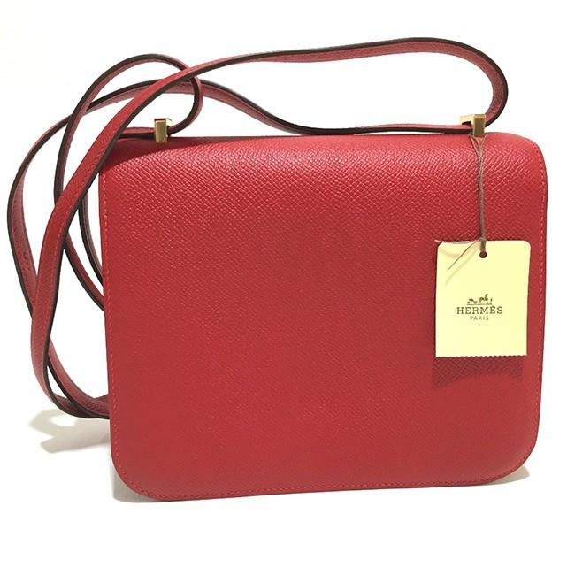 HERMES エルメス H金具 コンスタンス ミニ 3 ショルダーバッグ エプソン ルージュカザック ゴールド金具 レディース he-ba-4787