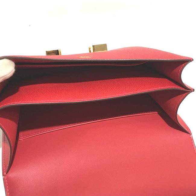 HERMES エルメス H金具 コンスタンス ミニ 3 ショルダーバッグ エプソン ルージュカザック ゴールド金具 レディース he-ba-4787