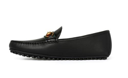 グッチ GUCCI ウェブ付き レザー ドライビングシューズ450892A9L601098