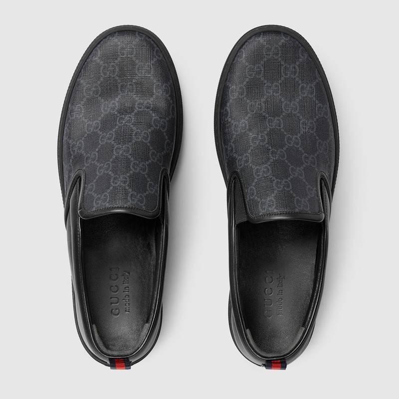 グッチ GUCCI GGスプリームキャンバス*ウェブタブブラックスニーカー 407362 KWZK0 1082
