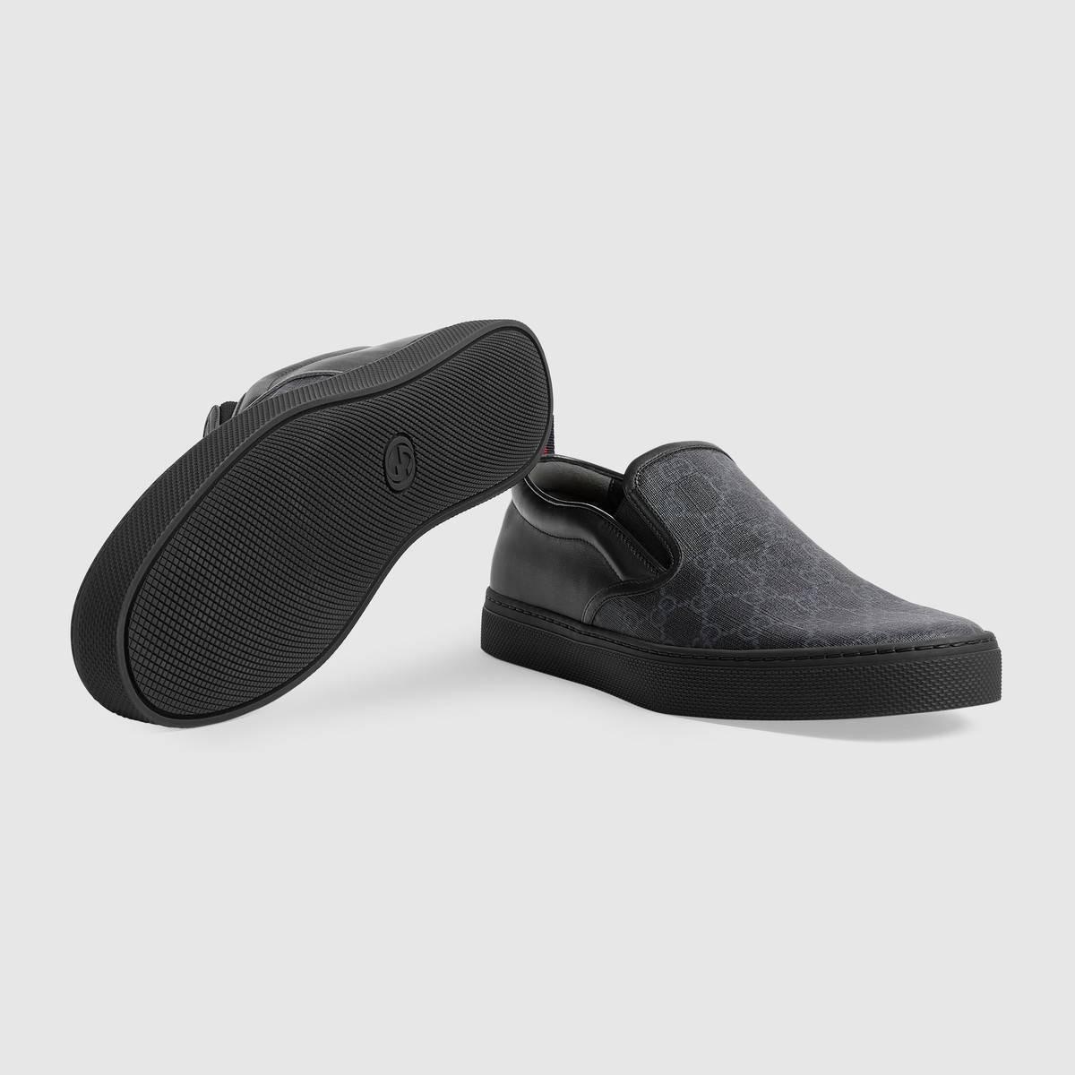 グッチ GUCCI GGスプリームキャンバス*ウェブタブブラックスニーカー 407362 KWZK0 1082