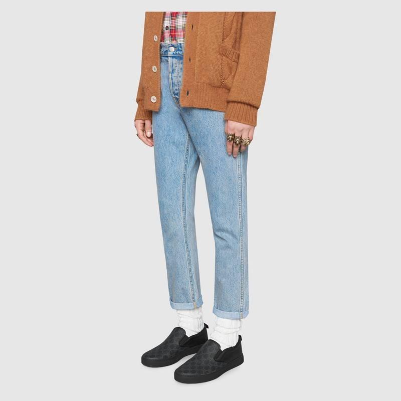 グッチ GUCCI GGスプリームキャンバス*ウェブタブブラックスニーカー 407362 KWZK0 1082
