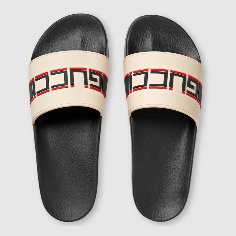 GUCCIシューズ ストライプ ラバー スライドサンダル 522884