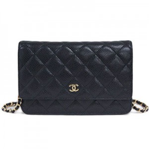 シャネル CHANEL マトラッセ チェーン ウォレット 長財布 キャビアスキン ブラック A33814