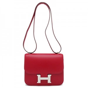 エルメス コンスタンス3 ミニ18 ショルダーバッグ タデラクト パラジウム金具 ルージュヴィフ レッド 赤 HERMES レディース he-ba-4789
