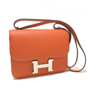 HERMES エルメス H金具 コンスタンス ミニ 3 ショルダーバッグ エプソン フー(feu) シルバー金具 レディース he-ba-4788