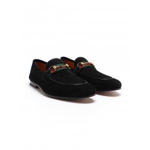 GUCCI ホースビット ウェブ ストライプ付き スエードローファー 581513 1M620 1074