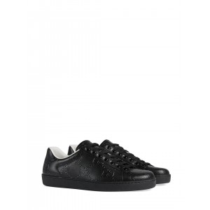 GUCCIシューズ エース GGブラックレザー ロートップスニーカー 625787 1XK10 1000