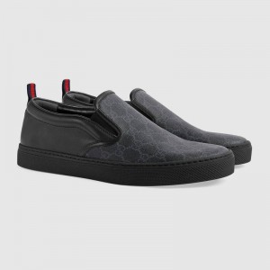 グッチ GUCCI GGスプリームキャンバス*ウェブタブブラックスニーカー 407362 KWZK0 1082