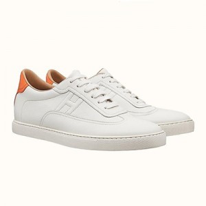 エルメス HERMES Quicker メンズスニーカー blanc/orange H102190ZH09390