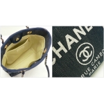 シャネル CHANEL A66939 DENIMトートバッグ  チェーン ショルダーバッグ ドーヴィル コットンキャンバス ココマーク デニム/ネイビー 