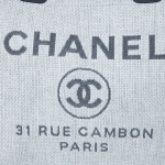 CHANEL シャネル ドーヴィル ラージ ショッピングトートバッグ グレー×ブラック ココマーク チェーンショルダーバッグ チェーントート ストロー ラフィア A66941 Y60295 2B180