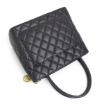 CHANEL シャネル キャビアスキン 復刻トートバッグ ショルダーバッグ レディース ブラック ゴールド金具 レザー A01804