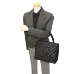 CHANEL シャネル キャビアスキン 復刻トートバッグ ショルダーバッグ レディース ブラック ゴールド金具 レザー A01804