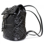CHANEL シャネル マトラッセ ヴィンテージ カーフ リュック A92961 シルバー金具 ココマーク 黒 レディース