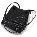 CHANEL シャネル マトラッセ ヴィンテージ カーフ リュック A92961 シルバー金具 ココマーク 黒 レディース