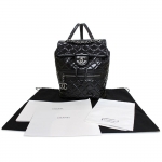 CHANEL シャネル マトラッセ ヴィンテージ カーフ リュック A92961 シルバー金具 ココマーク 黒 レディース