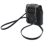 CHANEL シャネル マトラッセ リュックサック バックパック チェーン ミニリュック ココマーク ラムスキン ブラック 黒 ゴールド金具 A91121 