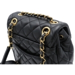 CHANEL シャネル マトラッセ リュックサック バックパック チェーン ミニリュック ココマーク ラムスキン ブラック 黒 ゴールド金具 A91121 