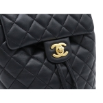 CHANEL シャネル マトラッセ リュックサック バックパック チェーン ミニリュック ココマーク ラムスキン ブラック 黒 ゴールド金具 A91121 