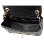 CHANEL シャネル ミニマトラッセ チェーンショルダーバッグ キャビアスキン ブラック ゴールド金具 A35200