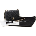 CHANEL シャネル ミニマトラッセ チェーンショルダーバッグ キャビアスキン ブラック ゴールド金具 A35200