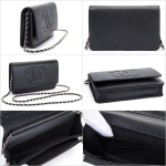 シャネル CHANELバッグ レディース チェーンウォレット 財布 ショルダーバッグ チェーンバッグ ブラック A48654 BLACK
