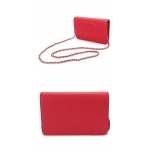 シャネル ショルダーバッグ/チェーンウォレット CHANEL 財布/長財布 ココマーク レザー キャビア P.レッド A48654 Y01588 0A010