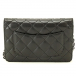 シャネル CHANEL タイムレスクラシック チェーン ウォレット 長財布 ブラック レザー A33814