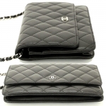 シャネル CHANEL タイムレスクラシック チェーン ウォレット 長財布 ブラック レザー A33814