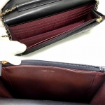 シャネル CHANEL マトラッセ チェーン ウォレット 財布 ブラック レザー A33814