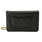 シャネル CHANEL マトラッセ チェーン ウォレット 長財布 キャビアスキン ブラック A33814