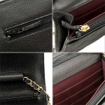 シャネル CHANEL マトラッセ チェーン ウォレット 長財布 キャビアスキン ブラック A33814