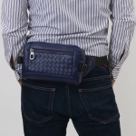 ボッテガヴェネタ BOTTEGA VENETA ウエストバッグ イントレチャート 【INTRECCIATO】 アトランティックブルー 368899 VQ121 4169 メンズ